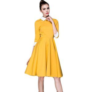 Retro Yellow Dress